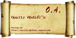 Oppitz Abdiás névjegykártya